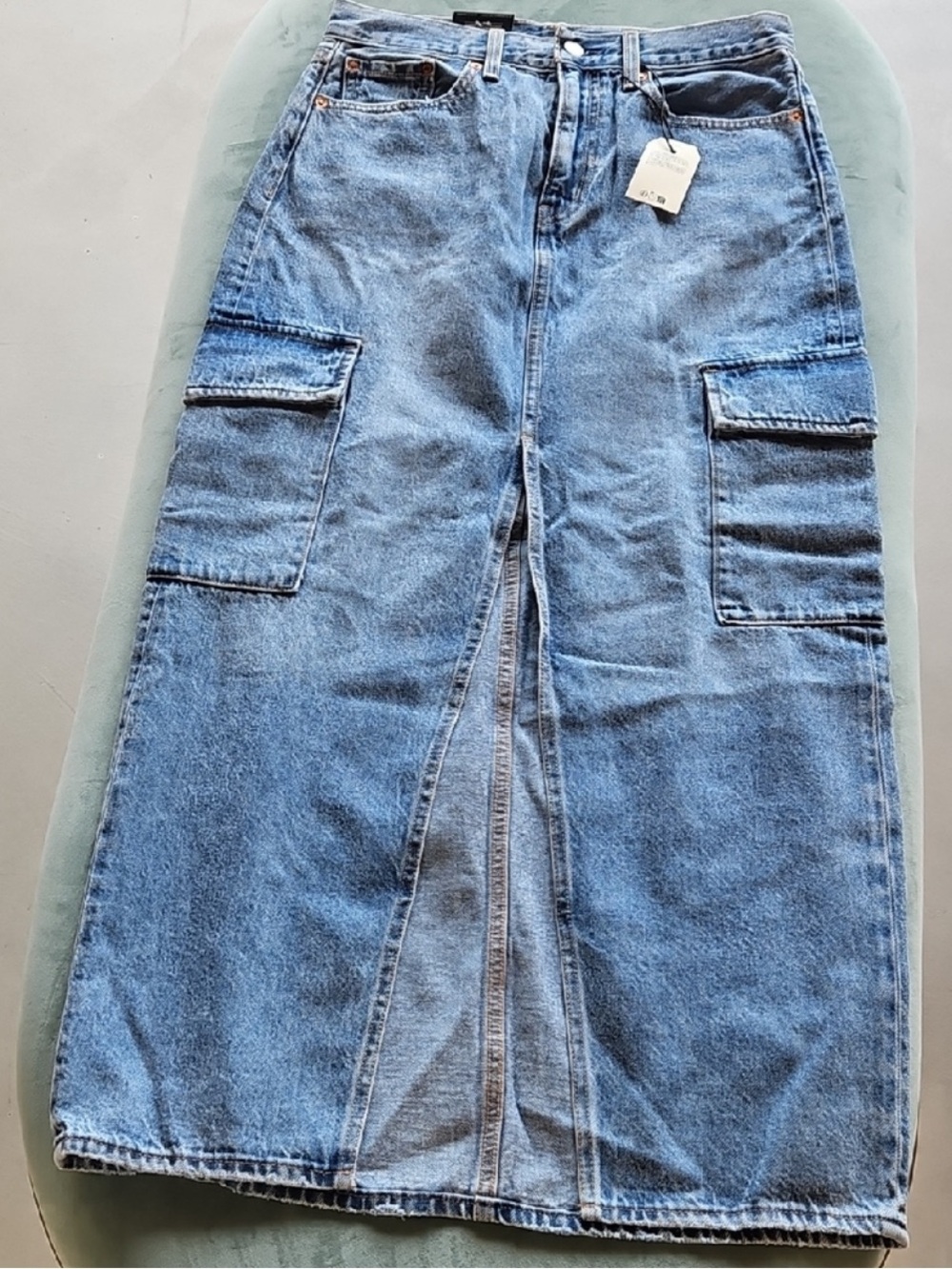 Levi's cargo jeans denim maxi skirt 27 NWT is $ 118 , rare